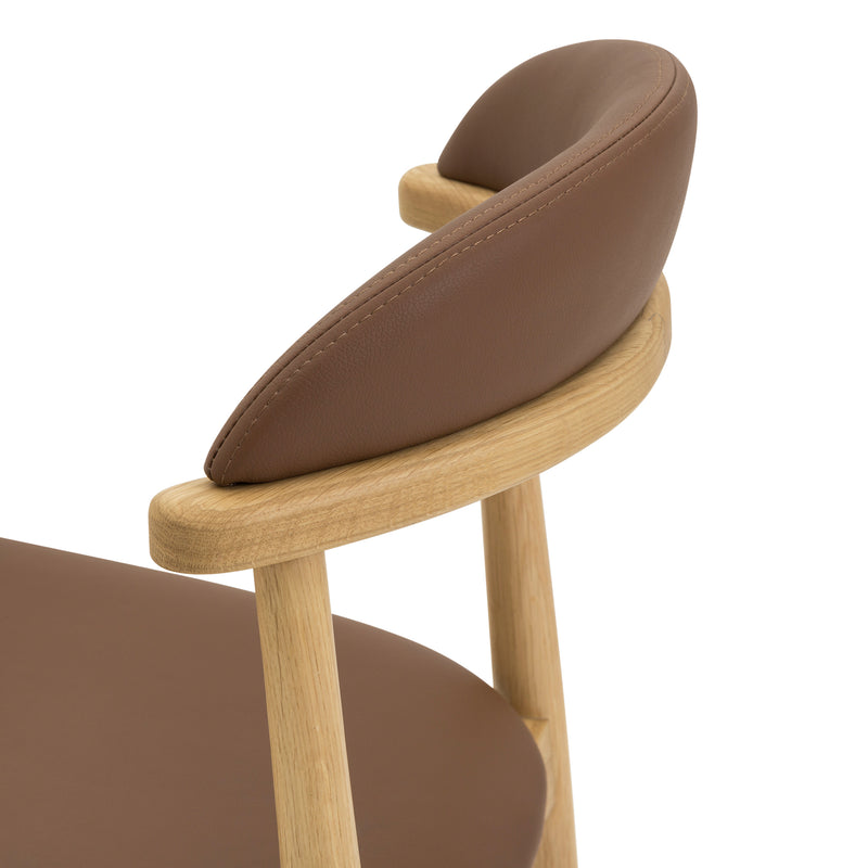 Hopper Dining Chair (Natural Oak) PU Sable