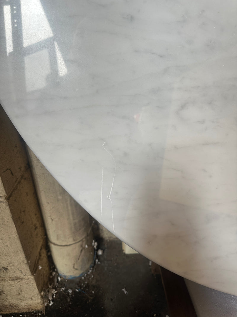 Radius 1.2m rd Marble Dining Table Walnut Leg - FLOOR MODEL