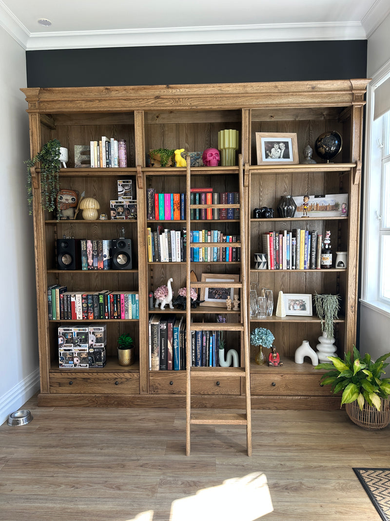 XL LIBRARY BOOKCASE W / ADJUSTABLE SHELVES - OAK