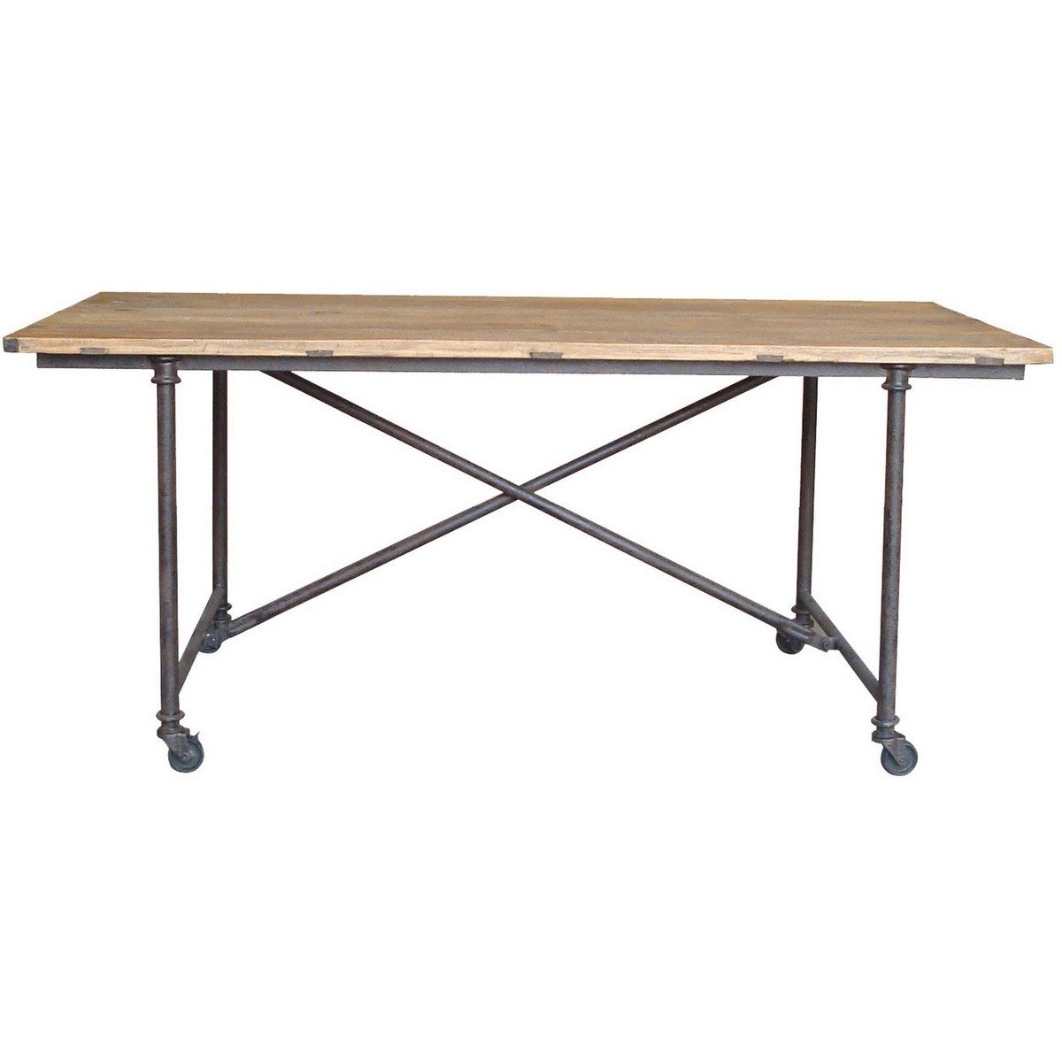 INDUSTRIAL DINING TABLE OLD ELM/IRON.  FLOOR MODEL