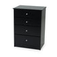 Kingston 4 Drawer Tallboy Black