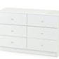 Kingston 6 Drawer Lowboy White