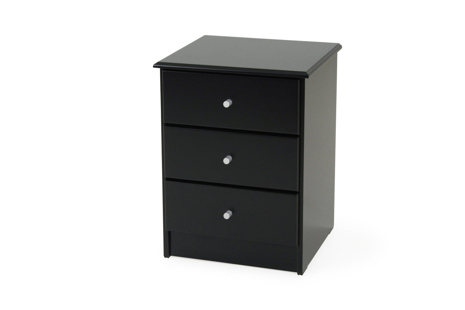 Kingston 3 Drawer Bedside Black