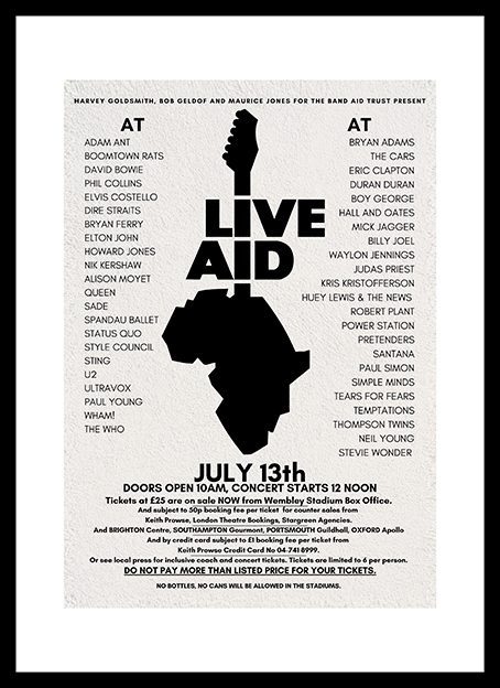 Live Aid Framed Print
