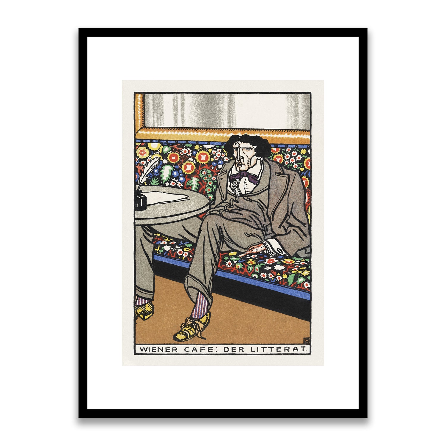 Viennese Cafe The Man of Letters 1911 by Morris Jung Framed Print