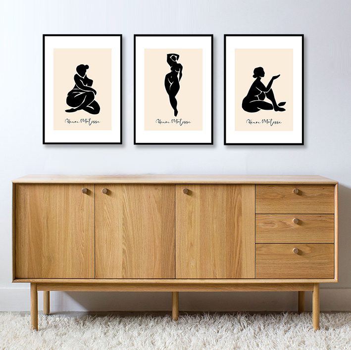 Matisse Figures Set of 3 Framed Prints