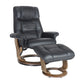 Mursa Leather Chair and Footstool Black