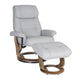 Mursa Leather Chair and Footstool Silver Grey