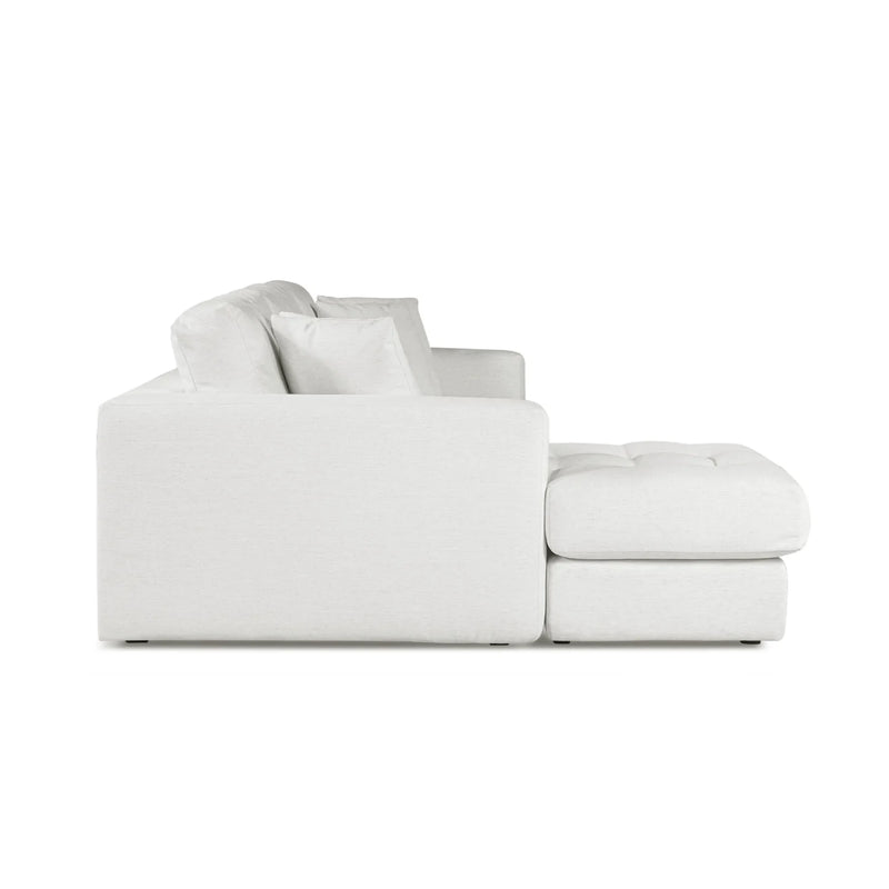 Hugo 3 Seater Chaise - Speckle White