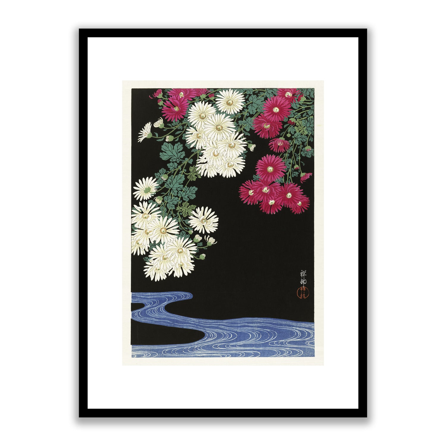 Chrysanthemums by Ohara Koson Framed Print