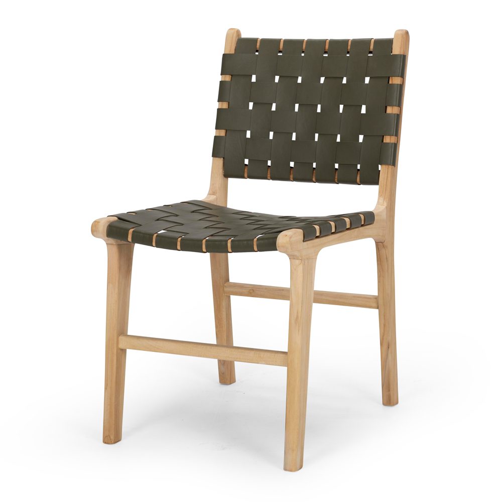 Indo Woven Dining Chair Olive