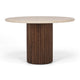 Rho Travertine Top Dining Table 120rd (Walnut Base)