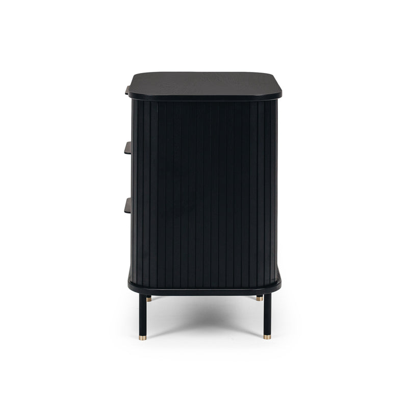 Anders Bedside 3 Drawer (Black Oak)