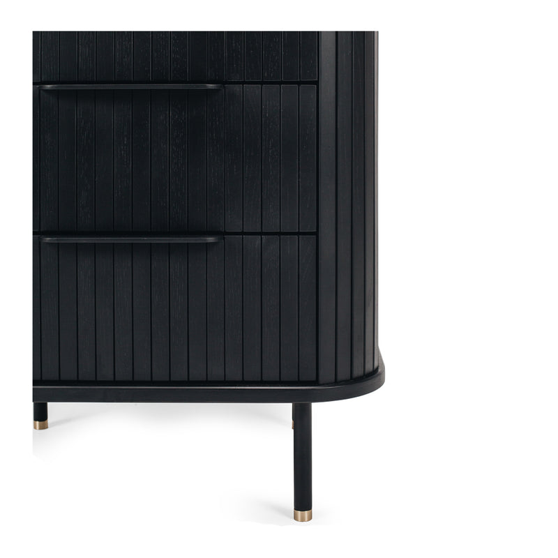 Anders Bedside 3 Drawer (Black Oak)