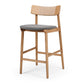 Niles Highback Barstool (Natural Oak) Fabric