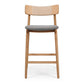 Niles Highback Barstool (Natural Oak) Fabric