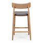 Niles Highback Barstool (Natural Oak) Fabric