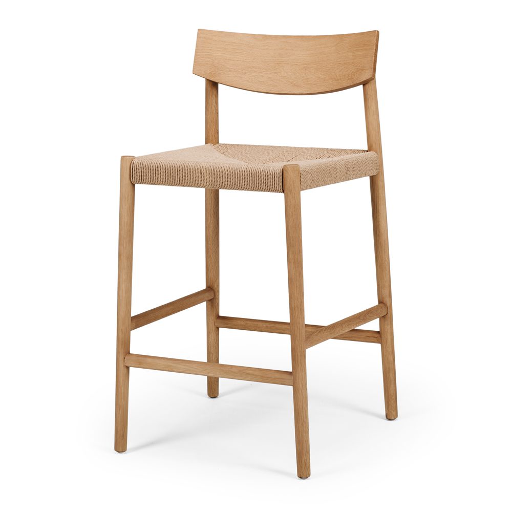 Ingrid Highback Barstool (Natural Oak) Cord