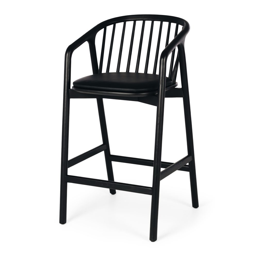 NORD Highback Barstool (Black Oak) BLK PU Seat