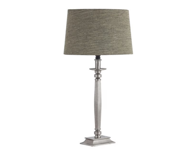 TABLE LAMP WITH SHADE (LAMP - BRONZE / SHADE - SOUTH LINEN)