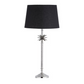 TABLE LAMP WITH SHADE (LAMP - NICKEL / SHADE - BLACK LINEN)