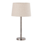 TABLE LAMP & SHADE - SILVER ANTIQUE / NATURAL LINEN