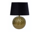 TABLE LAMP & SHADE - ANTIQUE BRASS / BLACK COTTON