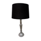 TABLE LAMP - WOOD - SILVER LEAF FINISH / SH- BALCK LINEN