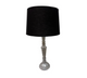 TABLE LAMP - WOOD - SILVER LEAF FINISH / SH- BALCK LINEN