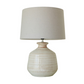 GLAZED CERAMIC LAMP W/ LINEN SHADE