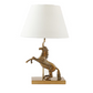 ALUMINIUM HORSE LAMP WITH WHITE SHADE