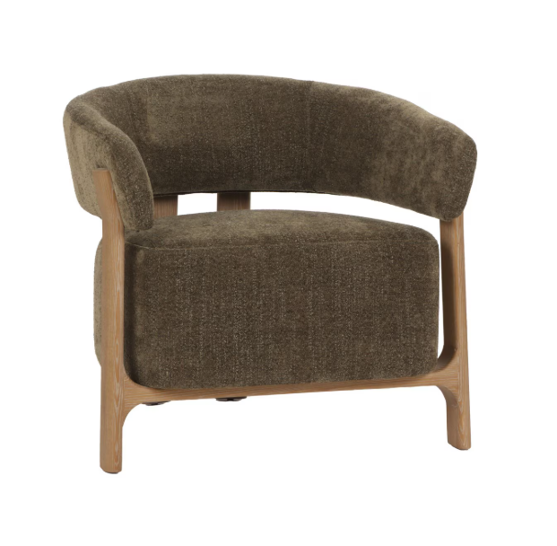 LUNA OCCASSIONAL CHAIR - OLIVE W/ ASH ACCENT LEGS