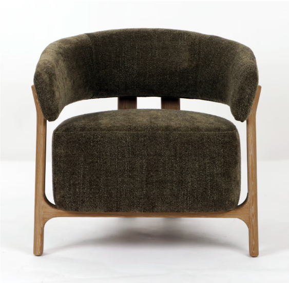 LUNA OCCASSIONAL CHAIR - OLIVE W/ ASH ACCENT LEGS