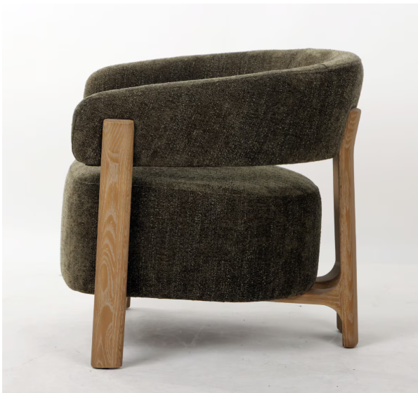 LUNA OCCASSIONAL CHAIR - OLIVE W/ ASH ACCENT LEGS