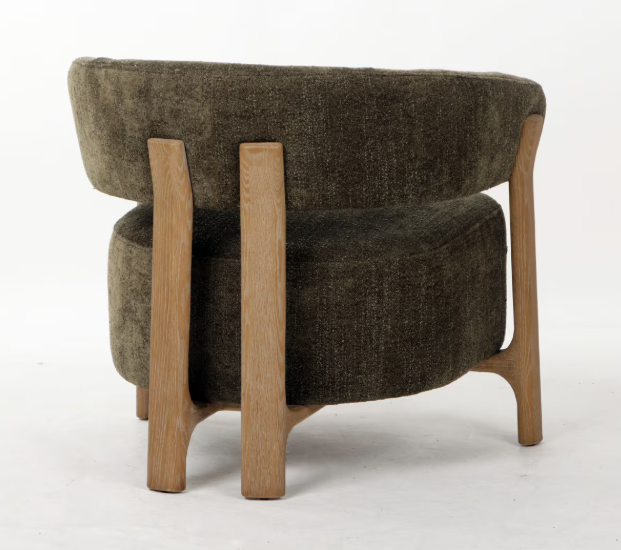 LUNA OCCASSIONAL CHAIR - OLIVE W/ ASH ACCENT LEGS