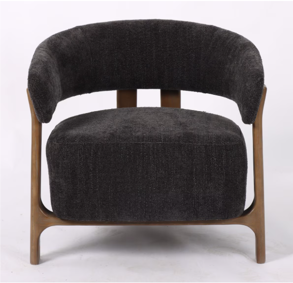 LUNA OCCASSIONAL CHAIR - STEEL W/ ASH ACCENT LEGS