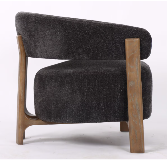 LUNA OCCASSIONAL CHAIR - STEEL W/ ASH ACCENT LEGS