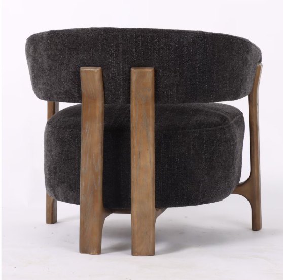 LUNA OCCASSIONAL CHAIR - STEEL W/ ASH ACCENT LEGS