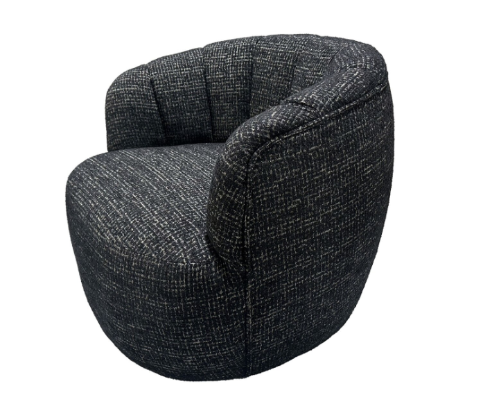 MILLY SWIVEL ACCENT CHAIR - BLACK & SILVER