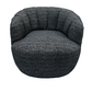 MILLY SWIVEL ACCENT CHAIR - BLACK & SILVER