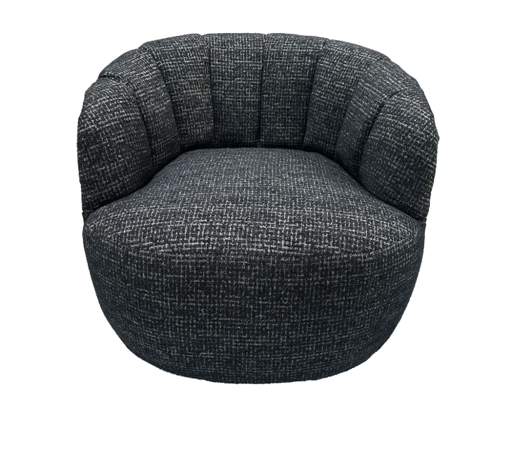 MILLY SWIVEL ACCENT CHAIR - BLACK & SILVER