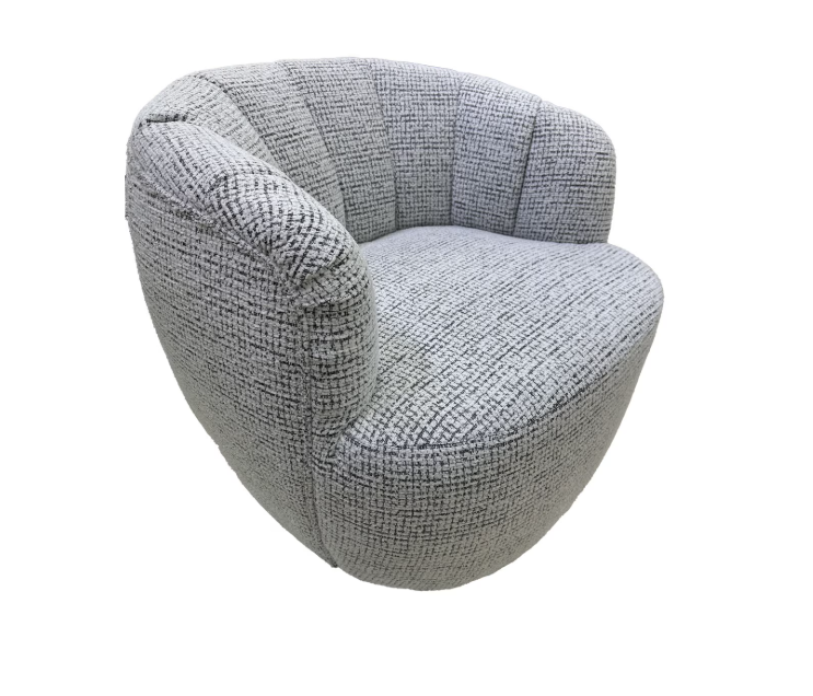 MILLY SWIVEL ACCENT CHAIR - WHITE & BLACK