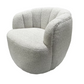 MILLY SWIVEL ACCENT CHAIR - WHITE & TAUPE