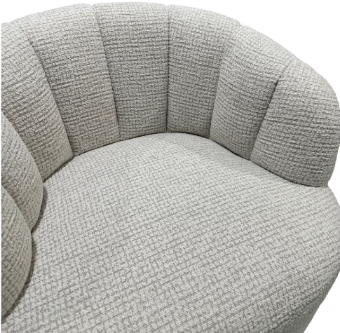 MILLY SWIVEL ACCENT CHAIR - WHITE & TAUPE