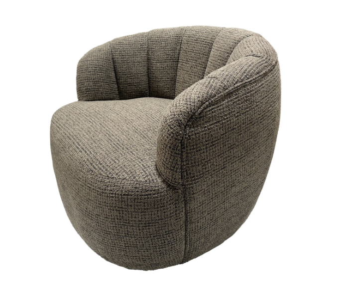 MILLY SWIVEL ACCENT CHAIR - CARAMEL & BLACK