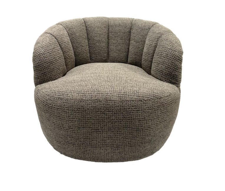 MILLY SWIVEL ACCENT CHAIR - CARAMEL & BLACK