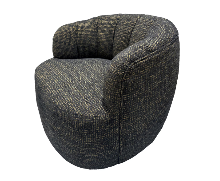 MILLY SWIVEL ACCENT CHAIR - GOLD & BLACK