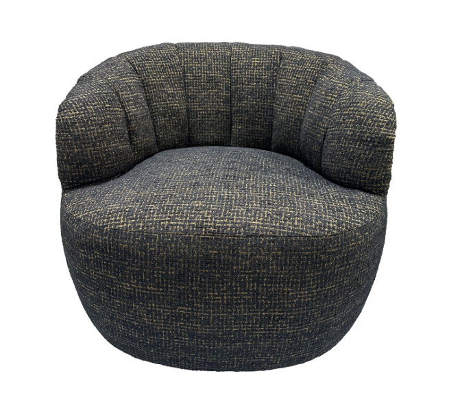 MILLY SWIVEL ACCENT CHAIR - GOLD & BLACK
