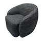 DAISEY SWIVEL ACCENT CHAIR - BLACK & SILVER