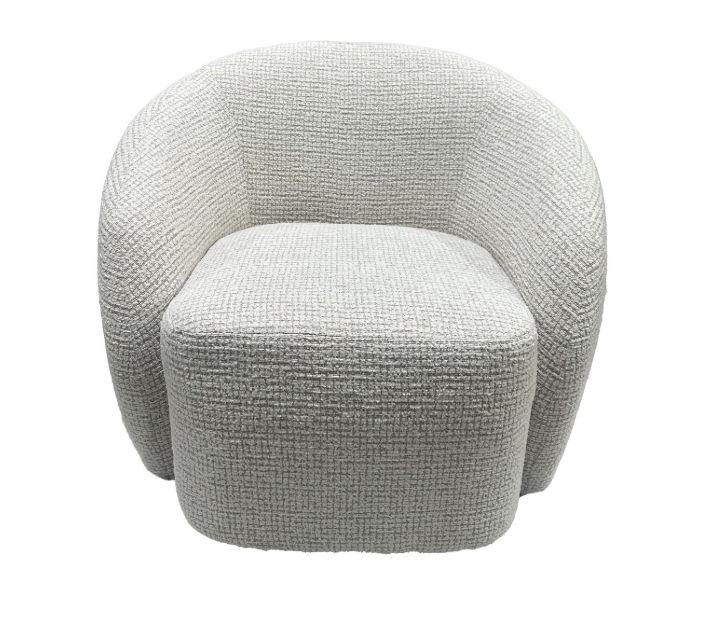 DAISEY SWIVEL ACCENT CHAIR - WHITE & TAUPE